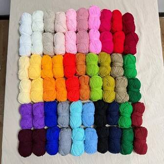 12 st mjölkbomullsfärgat garn, för gör-det-själv-stickning, halsdukar, dockor, handskar för Halloween, jul, Thanksgiving, mors dag, alla hjärtans dag, skolstart, födelsedag, högtidsgåvor, stickning och virkning nybörjarset