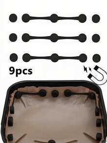 9件/6件/3件空气炸锅耐热硅胶磁力夹 - 可重复使用不粘磁力环，内衬烘焙纸，防止烫伤和食物残留，适用于所有铁篮型号。空气炸锅配件、厨房电器、现代厨房用品、厨房工具、空气炸锅、空气炸锅盖、空气炸锅形状、厨房配件