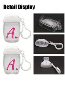 Rose Red Gold Letter Love A-Z Creative Printing Pattern, Transparent Hand Sanitizer Empty Bottle, Travel, Bracket Hook White Flip, Reusable Lid, Portable Empty Bottle Can Be Refilled, Cosmetics Container, Suitable For Liquid Lotion, Travel, Family Storage, Outdoor Travel, Is A Thoughtful Gift For Family And Friends, Graduation Gift, Mother's Day Gift, Anniversary Gift.