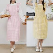 1 Pieza Delantal, Estilo Vintage Talla Grande para Mujer con Volantes, 2 Bolsillos, Ajustable con Cordones Plisados y Encaje, Adecuado para Limpieza del Hogar/Cocina/Actividades al Aire Libre/Restaurante, Cafetería, Floristería, Estudio de Arte, Salón de Belleza y Otros Lugares de Trabajo