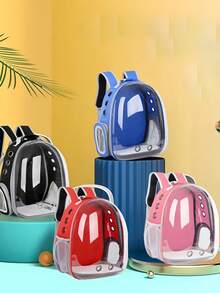 Portable Breathable Pet Backpack, Large Capacity Transparent Space Capsule Outdoor Carrying Bag, Suitable For Small To Medium Dogs And Cats, Pet Carrier - Multicolor - View 4