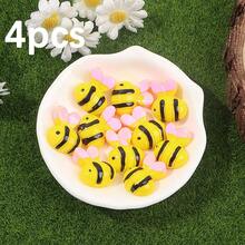 Yellow Resin Bee Shaped Non Porous Beads, Bee Themed Birthday Party Beads & Bead Assortments, Used For DIY Hair Clips, Phone Cases, Clothing Accessories, Envelope Cutting And Pasting Decoration, Christmas Eve, Thanksgiving, Halloween Parties, Holiday Parties, Birthday Gifts, Back To School Season, Bee Festival Decoration Accessories
