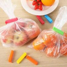10 Randomly Colored Plastic Clips, Compact And Lightweight, Suitable For Sealing Plastic Bags And Snack Bag Openings To Prevent Food From Getting Damp And Spoiling - 彩色 - 查看 5