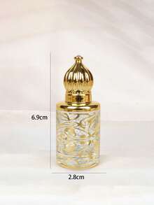 镀金玻璃滚珠瓶，适用于香水和精油，12毫升旅行装可填充容器 - 中东风格奢华护肤品小样瓶，优雅女士礼品包装（6个装） - 彩色 - 查看 5