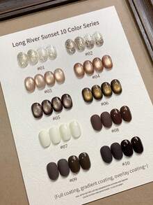 annies 12ml Esmalte de uñas en gel de la serie Sunset de Changhe para otoño e invierno, autonivelante, con brillo explosivo, unicolor, cuentas de vidrio y efecto ojo de gato, semi-permanente