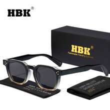 HBK Kính mắt vuông phong cách thường ngày dành cho nam, thiết kế gọng dày cổ điển, phù hợp để đeo hàng ngày, unisex, lý tưởng cho kỳ nghỉ, phong cách đường phố, tiệc tùng và làm quà tặng. - K39896 - Xem 9