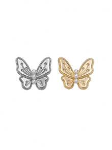 7 قطع/عبوة أزرار معدنية بتصميم أنيق على شكل فراشة مزينة باللؤلؤ، ديكور للمعاطف والكنزات والقمصان والفساتين والبدلات والفساتين الزفاف والحقائب والقفازات والقبعات، إكسسوارات خياطة وحرف يدوية DIY