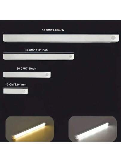 50cm/30cm/10cm Wireless Slimme Cabinet Verlichting LED, USB Rechargeable, Motion Sensor, Multi Brightness Modes, On/Off, Under Lighting Kit, Magnetic Ultra Slim, Easy Installation, Kitchen, Bedroom, Closet, Sink, Corridor, Staircase view 10