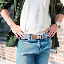 JASGOOD Men Canvas Double Ring Belt Plus Size Men Cloth Casual Belt For Jeans Pants{"Color_name":"LightGrey(Canvas)","Size_name":"FitsWaistSize39\"-44\""} - 多色21 - 查看 5