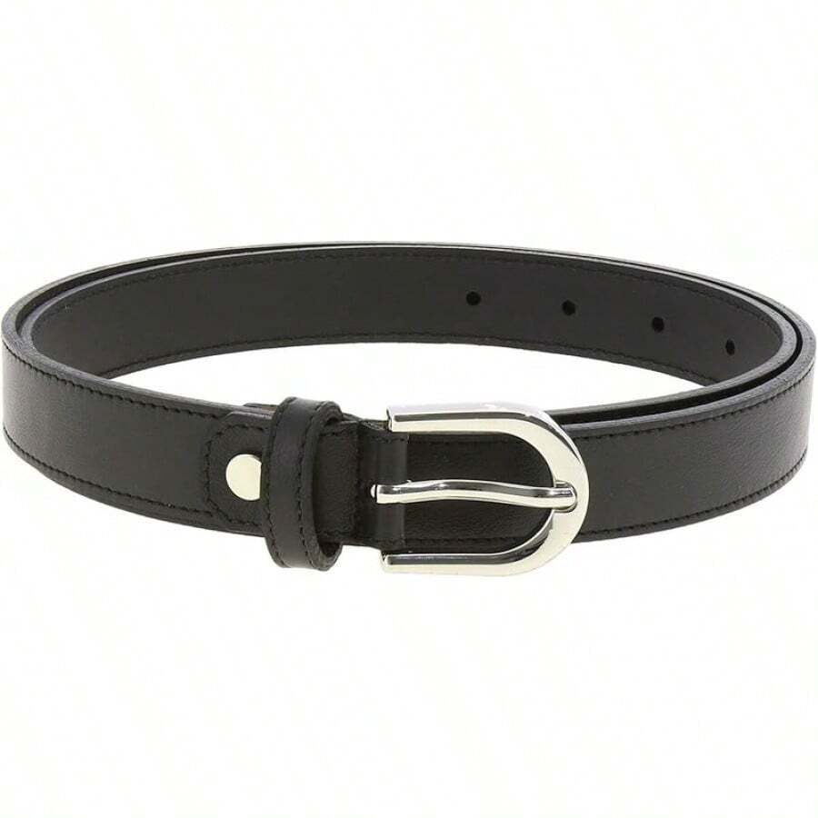 Women Genuine Leather Belt, Fashionable, Made In France - Black - View 1
