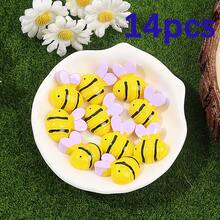Yellow Resin Bee Shaped Non Porous Beads, Bee Themed Birthday Party Beads & Bead Assortments, Used For DIY Hair Clips, Phone Cases, Clothing Accessories, Envelope Cutting And Pasting Decoration, Christmas Eve, Thanksgiving, Halloween Parties, Holiday Parties, Birthday Gifts, Back To School Season, Bee Festival Decoration Accessories