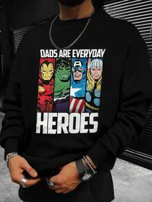 Marvel 1pc Men's Printed Crew Neck Long Sleeve Top