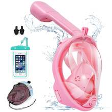 Máscara de Snorkel con Bolsa Impermeable, de Cara Completa con Soporte para cámara, de Vista panorámica de 180°, antivaho y antifugas, Gafas y Máscaras de Buceo Adultos - Negro - Ver 2