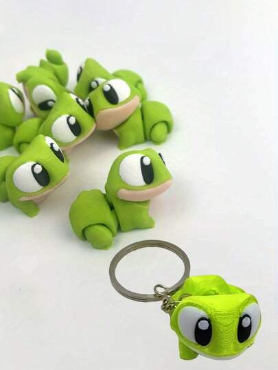 Active Joint Green Frog Accessory Set - Alloy 1pcBottom Bag Pin+Charm Keychain, 3D Colorful Frog Statue Keyring, Back With Lock Hole Design, Expressive Eye And Active Leg Design, Cute Bag Medal, Creative Bag Pendant, Exclusive Gift For Frog Enthusiasts, Suitable For Female Friends' Birthday/Valentine's Day/Christmas/Halloween/New Year Gifts