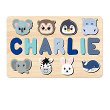 [New Colors And New Patterns] Three Rows Of Customized Puzzles, Customized Children's Educational Toys With Optional Bottom Plate Patterns, Support Customization Of 3-10 Letters And 4 Patterns, Advanced Morandi Colors, Suitable Birth Gifts, Christmas