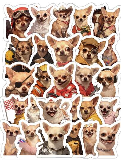 55PCS Cute Funny Chihuahua Dog Stickers - Adorable Pet Animal Phone Stickers & Decals For Laptop, Water Bottle, Scrapbook, Ideal Gifts For Teens & Dog Lovers Scrapbook Supplies Stationery