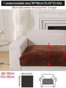 1pc Thick Plush Sofa Cushion Cover, Non-Slip Sofa Protector, Dust-Proof And Dirt-Resistant, Machine Washable, Pet-Friendly, Suitable For All Seasons, Adjustable For Corner Sofa, Bedroom, Office, Living Room, 1/2/3/4 Seater