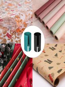 1pc Gift Wrap Cutter, Sliding Cutter For Cutting Holiday Wrapping Paper, Kraft Paper, And Easy Cutting Tool For Party, Festival Gifts, Valentine's Day (Random Color/Style) - Multicolor - View 9