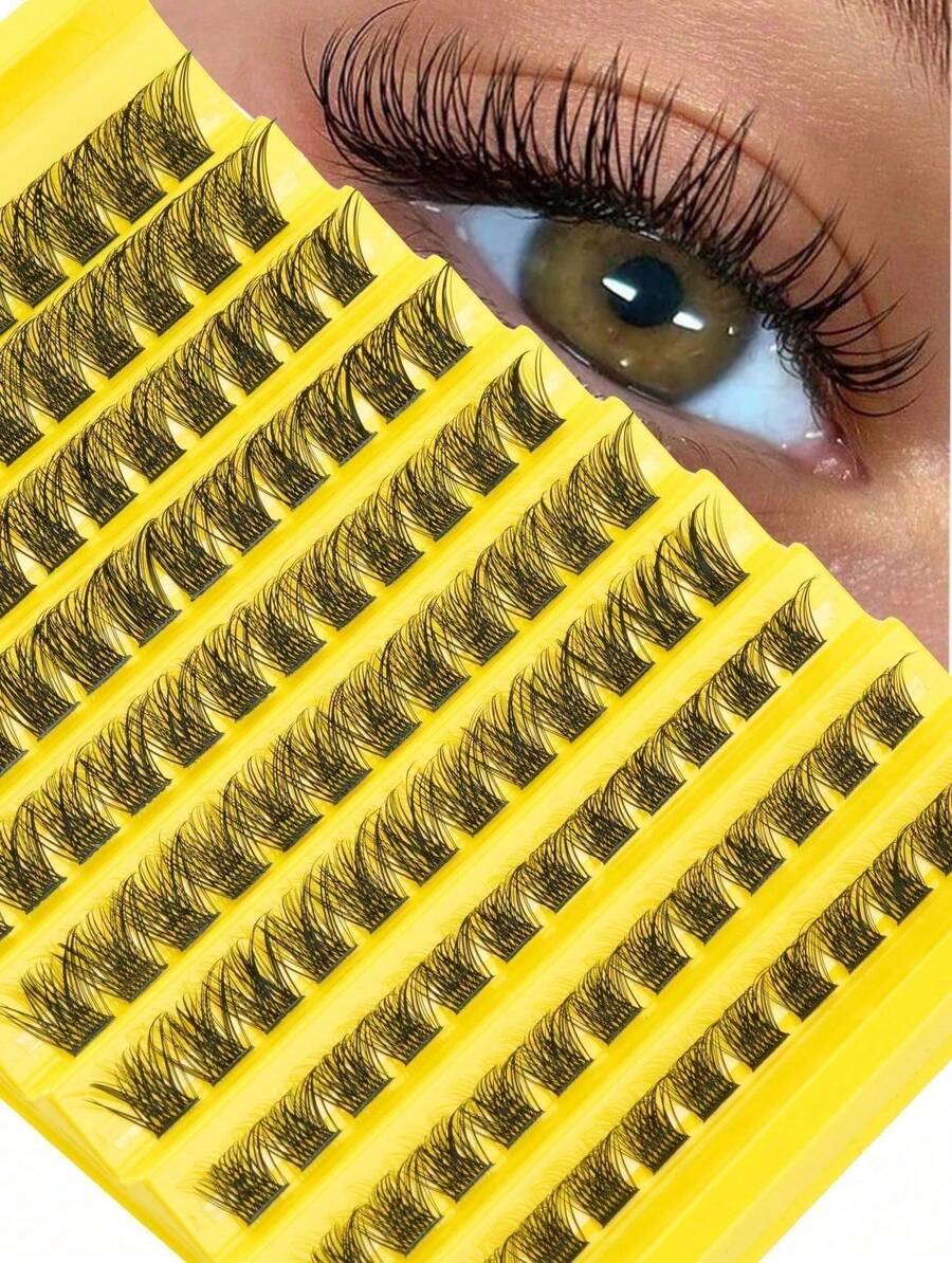 6-15MM Mixed Length Cluster Lashes,120PCS Clustered Eyelashes,Wispy Soft And Fluffy Faux Mink Eyelashes,,Soft And Wispy, Comfortable To Wear,D Curl,For Beginners Eye Makeup DIY At Home - D - Xem 1