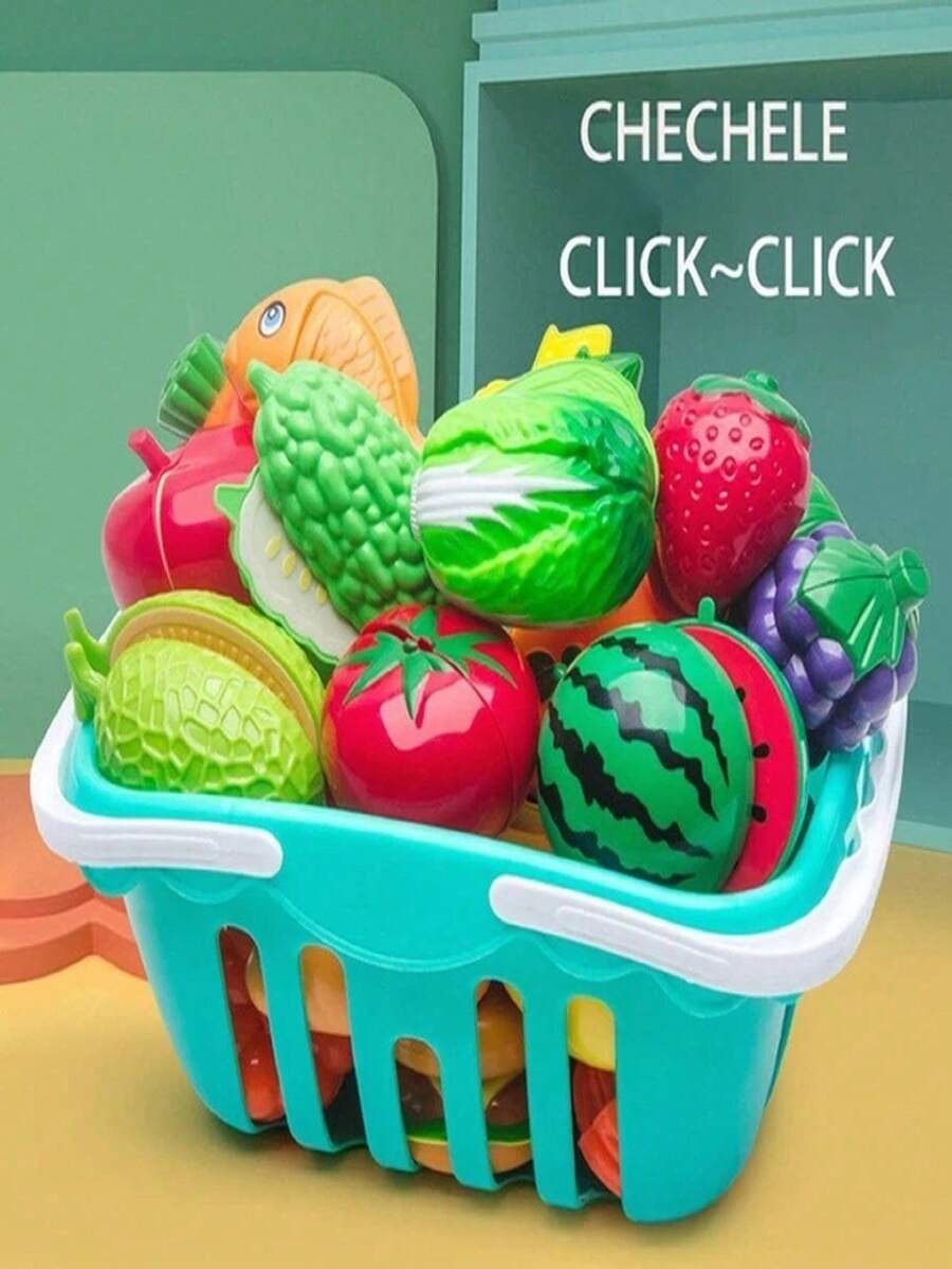Children Play House Toy Fruits Cutting Toy Simulate Kitchen Toys Set Fruits Cutting Cookware Kitchen Accessories Pizza Simulate Food Fruits Role Playing Games Pretend Play House Toys For Kids Halloween Christmas Gifts For Boys Girls Childs Simulated Food Pretend Toys - Multicolor - View 1