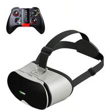 3D VR Glasses Smartphone Virtual Reality Goggles Helmet Headset Lenses Device Viar Smart Phone Controller Cell Mobile Video Game Compatible With 4-6.7 Inch Android And Apple Smartphones