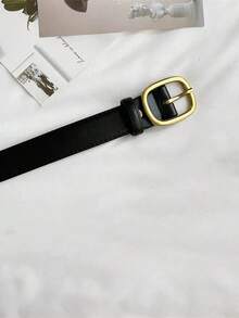 1pc Women's Simple And Stylish PU Leather Belt, Suitable For Casual Jeans, Autumn And Winter Seasons, Suitable For School, Parties, And Halloween Outfits.