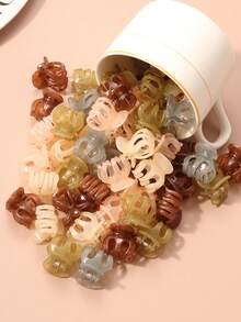 10/20/30pcs Jelly Color Mini Pumpkin Hair Clips, Dainty Princess Style Hair Accessories, Versatile Bangs/Side Clips, Assorted Colors Elegant Claw Clip Winter Hair Clutch