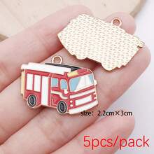 5/10 piezas Accesorios de aleación esmaltada de bricolaje Colgantes de extintor de incendios para pulseras, llaveros y adornos decorativos.