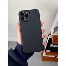 Minimalist Full Coverage Phone Protective Case, Compatible with 11/11 Pro/11 Pro Max/X/XR/X MAX/XS/12/12 Pro/12 Pro Max/13/13 Pro/13 Pro Max/14/14 Pro/14 Pro Max/14 Plus/15/15 Pro/15 Plus/15 Pro Max/16/16e/16 Plus/16 Pro Max/16 Pro/12 Mini/13 Mini - Schwarz - Übersicht 3