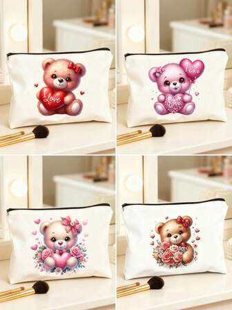 1PC Cute Cartoon Bear Makeup Bag & Pencil Case - Portable Storage Organizer | Perfect Gift For Women/Girls,Cute Bear Themed Makeup Bag & Pencil Case - Small Storage Bag | Great Gift For Holidays/Birthdays,Makeup Pouch,Cosmetic Bag,Travel Essential,Large Capacity,Large Makeup Bag,Christmas Gifts,Pouch,Travel,Gifts For Women,Women's Necessaire,Travel Essential,Pouch,Clutch / Small Handbag,Necessaire,Makeup Organizer,Makeup Organize,Pouch,Brush Holder,Mini Pouch,Large Capacity Pouch,Gifts For Women,Christmas Gifts,Gift Ideas For Women