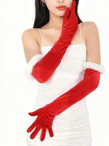 1 Pair Shiny Leather Sexy Punk Costume Party Formal Arm Warmers For Women