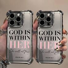 Funda de Teléfono Estética con Citas Cristianas y Poemas Rosados para iPhone 16, 15, 14, 13, 12, 11 Pro Max, X, XR, XS Max, 8, 7 Plus - Funda Transparente Suave a Prueba de Golpes - Colores mixtos 1 - Ver 4