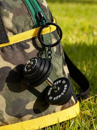 PVC 仿真黑色哑铃、迷你运动配件和健身迷你模型：独特的钥匙扣（适用于男士和女士、背包、汽车）、挂绳、钥匙扣零件、包饰和汽车配件 - 送给朋友的理想礼物