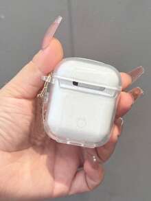 透明蝴蝶百合花图案保护套，兼容苹果 Pro 2无线蓝牙耳机，柔软简约设计，男女皆宜。 - 粉色 - 查看 7