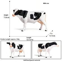 1 pieza Modelo de vaca simulada en blanco y negro, figura estática sólida de vaca y ternero, animal de granja en miniatura, vaca, animal de granja, granja, animal de juguete, vaca en miniatura, juguete de granero, granja de animales, juguete modelo de animal - Regalo de cumpleaños - Regalo de Navidad - Regalo - Regalo perfecto - Presente