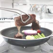 1件不鏽鋼食物夾 - 多功能廚房工具,適用於燒烤、烹飪和甜點製作,完美適合牛排、麵包、燒烤、三明治、甜點盛裝工具,耐用廚房用品,烹飪器具 - 彩色 - 查看 9
