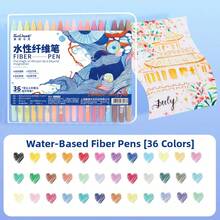 12/18/24/36/42 Colors Water-Based Fiber Tip Pens, Cute & Creative Coloring Markers, Journaling Pens, School & Office Supplies Gift Set