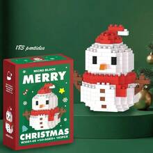 1 pieza Bloques de construcción navideños, Juego de bloques de partículas micro, Bloques de juguete de construcción, Juguete de ensamblaje navideño, Regalo de Navidad, Regalo de cumpleaños, Decoración de escritorio creativa - Multicolor - Ver 24