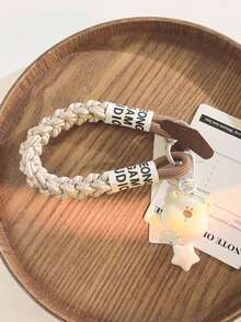 1pc Cute Beige Bear Head, Star, Cat, Fish Pendant Keychain, Suitable For Phone Case, Car Keys, Accessories - Multicolor - View 4