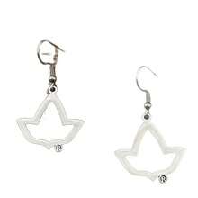 Fashionable Women's Stainless Steel Maple Leaf Pendant Earrings, Elegant Pendant Earrings