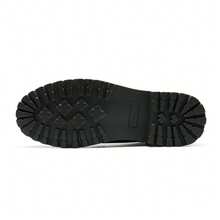 Men's Black Motorcycle Combat Oxford Boots Fur Lining Warm Zipper Boots - 黑色 - 查看 9