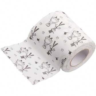 1 Piece Of Wedding Party Decorative Paper Towel Wedding Color Printed Paper Roll Wedding Creative Souvenir, Wedding Hand-In-Hand Wedding Paper Roll Wedding Printed Paper Roll Toilet Paper Wooden Paddle Toilet Paper Roll Festive Paper Towel, Suitable For Home And Out, Used In The Kitchen, Living Room, Bedroom, Small Gift