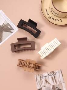 1 pieza Clip de garra cuadrado de moda para mujer, accesorio de cabello para moño medio, elegante y versátil, pinza de cabello de invierno