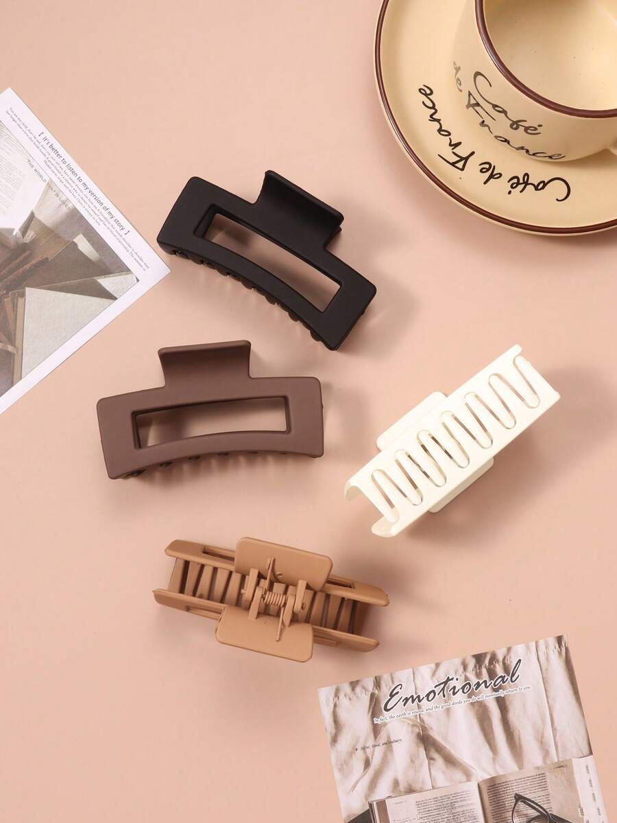 1 pieza Clip de garra cuadrado de moda para mujer, accesorio de cabello para moño medio, elegante y versátil, pinza de cabello de invierno