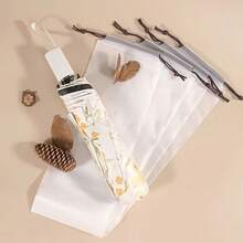 1 Piece Frosted Clear Plastic Reusable Drawstring Umbrella Storage Bag, Portable Umbrella Storage Case (Various Rope Colors, Portable Translucent Frosted Umbrella Bag With Waterproof Drawstring Closure, Foldable And Reusable Umbrella Bag