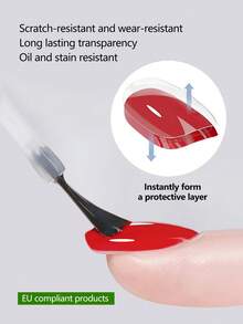 FN 2026 新款钻石玻璃凝胶封层 - 超亮高光泽免擦拭透明凝胶，耐刮擦持久，通过FDA测试，不含HEMA/TPO，不含酸，可卸除，LED UV光疗灯固化，适用于美甲沙龙和DIY美甲。 - 無色 - 查看 4