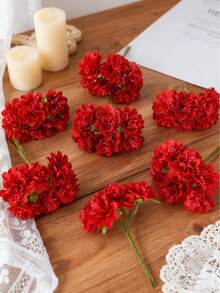 1/5/250 bông hoa giả, hoa cẩm chướng và hoa hồng mini, hoa giả trang trí cho mùa xuân/thu, ngày Valentine, bó hoa cưới, bình hoa cưới, trang trí nhà cửa, ngày của Mẹ, ngày của Cha, đồ dùng tiệc tùng, trang trí sân vườn ngoài trời. *Có thể có sự khác biệt nhỏ về màu sắc do điều kiện ánh sáng và màn hình* - Đỏ - Xem 3