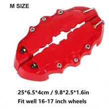 4PCS Red 3D Style Front& Rear Car Disc Brake Caliper Cover Brake Accessories M+S - 預設 - 查看 2