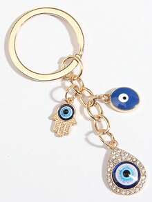 Street Style Hamsa Hand And Evil Eye Pendant Keychain, Evil Eye Keychain, Turkish Hamsa Hand Keychain, Unisex Handbag Keychain, Car Accessories, Backpack Charm, Cute Goth Y2K