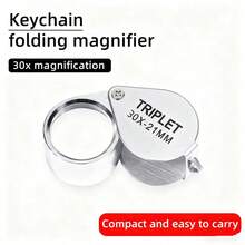 Faltbares Vergrößerungsglas, tragbar, hochauflösend, hohe Vergrößerung 30x, Lesen von Kleinschrift, tragbar für unterwegs, Lupe, Schmuckbewertung, Büro- und Schulmaterial, Schreibtischzubehör